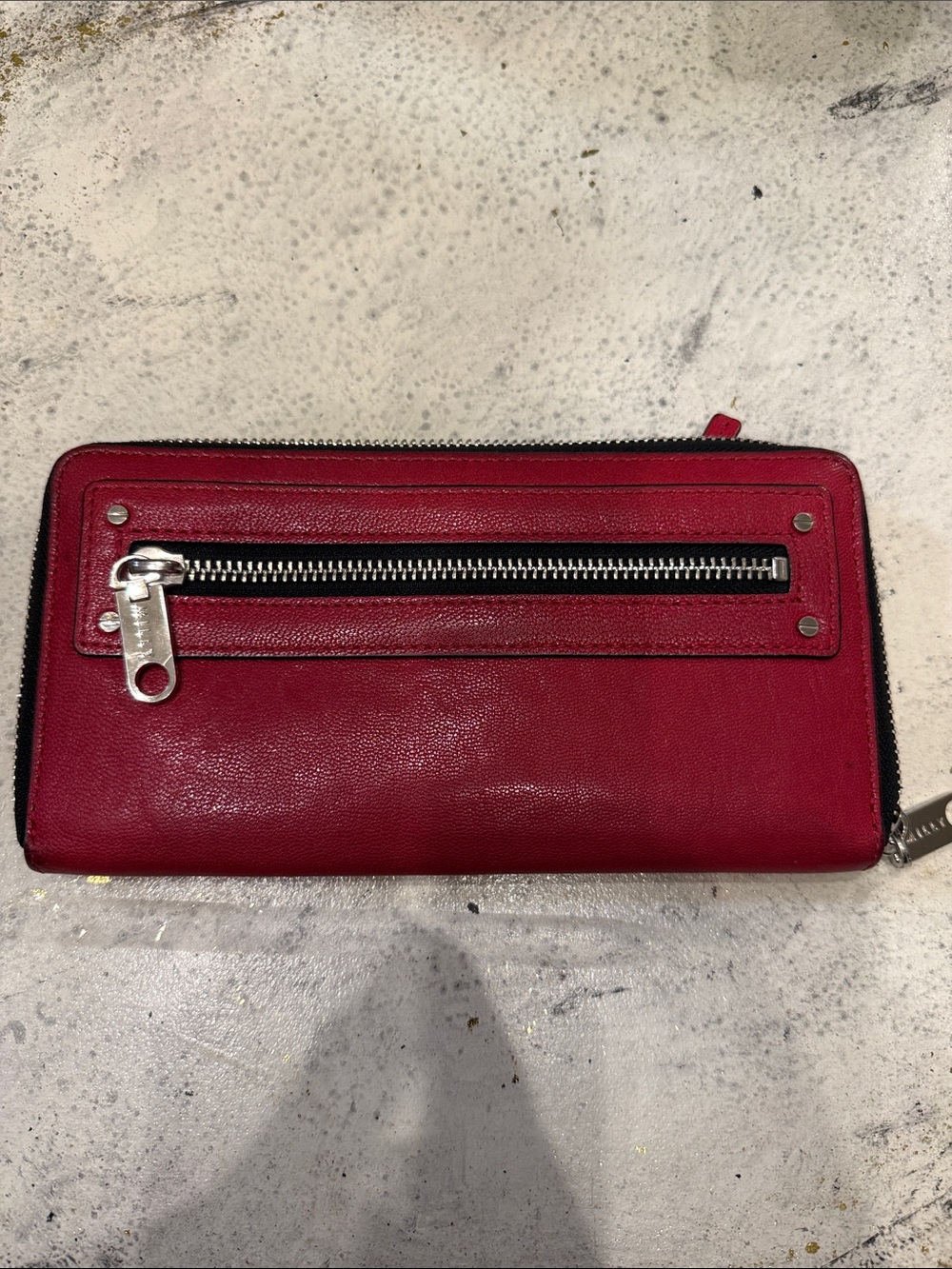 Milly Red Zip Wallet with Silver Hardware